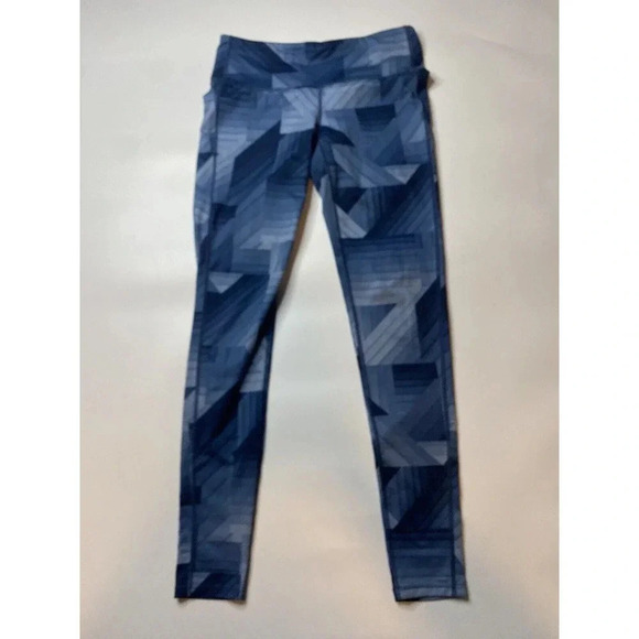 ATHLETA Blue Frost Chaturanga Legging Tight Geometric Athletic Yoga Size S - Picture 2 of 9